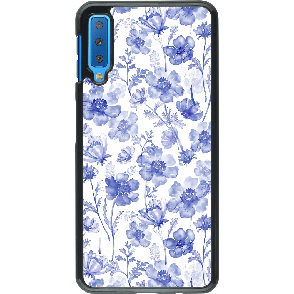 Coque Samsung Galaxy A7 - Spring 23 watercolor blue flowers