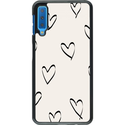 Coque Samsung Galaxy A7 - Valentine 2023 minimalist hearts