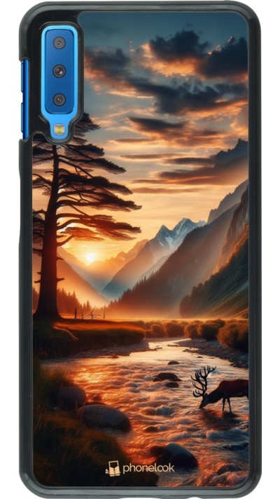 Coque Samsung Galaxy A7 - Valley Sunset Deer Tree