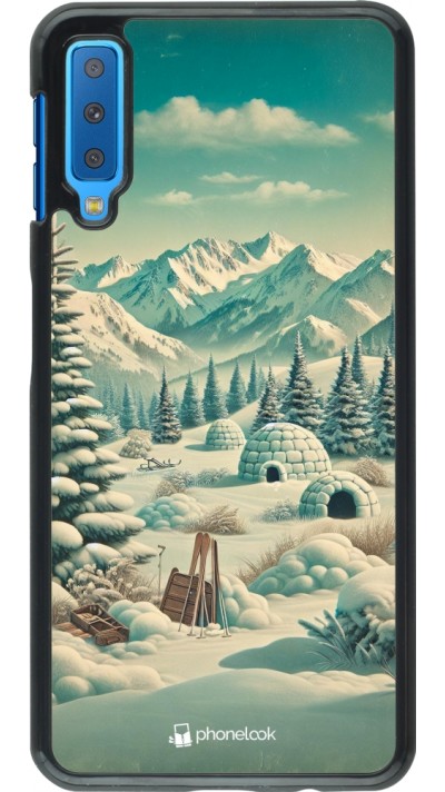 Coque Samsung Galaxy A7 - Vintage Snowy Mountain Igloo