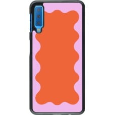 Coque Samsung Galaxy A7 - Wavy Rectangle Orange Pink