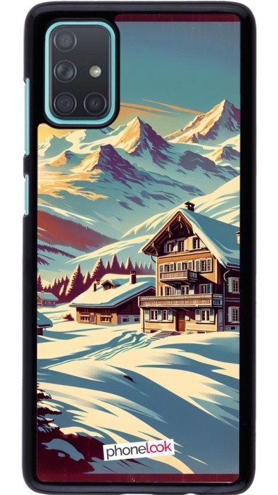 Coque Samsung Galaxy A71 - Chalet montagne enneigée