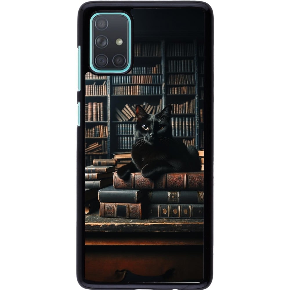 Coque Samsung Galaxy A71 - Chat livres sombres