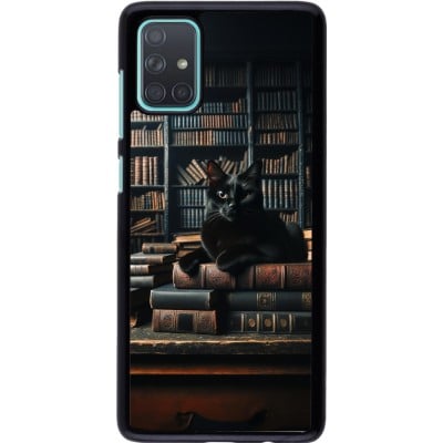 Coque Samsung Galaxy A71 - Chat livres sombres