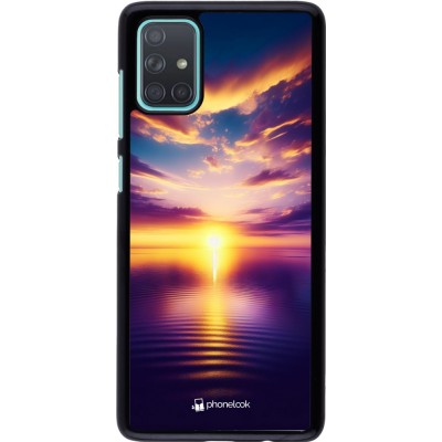 Coque Samsung Galaxy A71 - Coucher soleil jaune violet