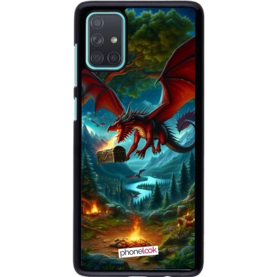 Coque Samsung Galaxy A71 - Dragon Volant Forêt Trésor