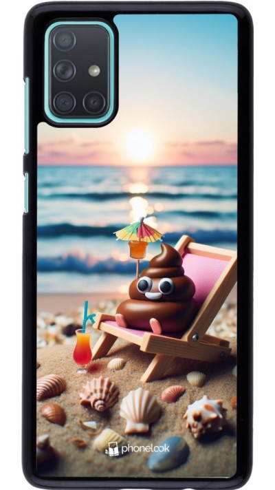 Coque Samsung Galaxy A71 - Emoji caca sur chaise longue