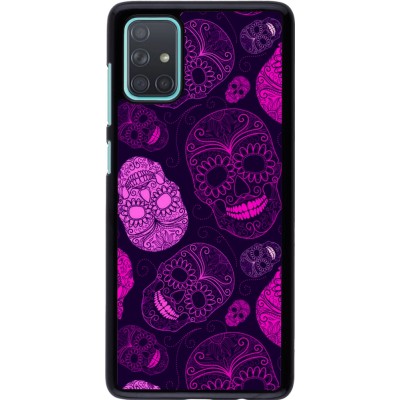 Coque Samsung Galaxy A71 - Halloween 2023 pink skulls