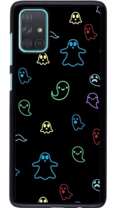 Coque Samsung Galaxy A71 - Halloween 2024 colorful ghosts