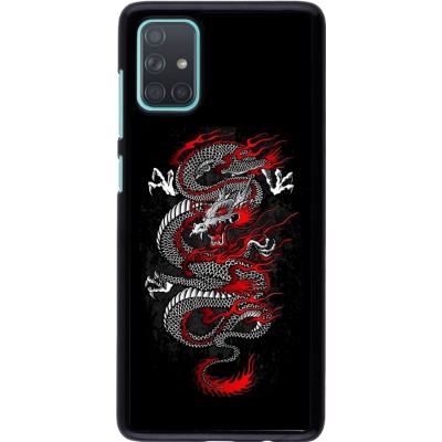 Coque Samsung Galaxy A71 - Japanese style Dragon Tattoo Red Black