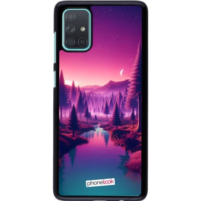 Coque Samsung Galaxy A71 - Paysage Violet-Rose