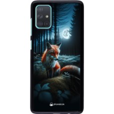 Coque Samsung Galaxy A71 - Renard lune forêt