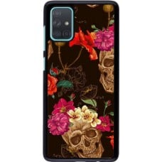 Hülle Samsung Galaxy A71 - Skulls and flowers