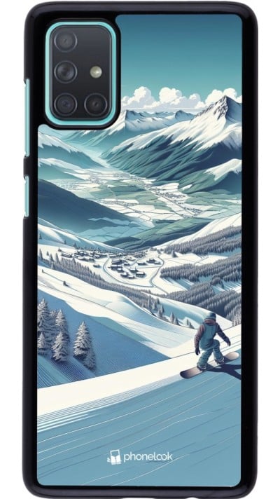 Coque Samsung Galaxy A71 - Snowboarder Montagne