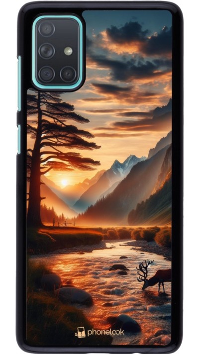 Coque Samsung Galaxy A71 - Valley Sunset Deer Tree