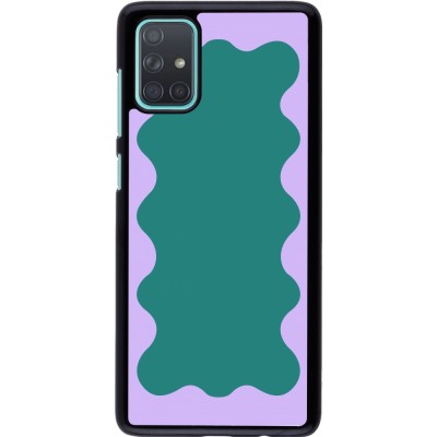 Coque Samsung Galaxy A71 - Wavy Rectangle Green Purple