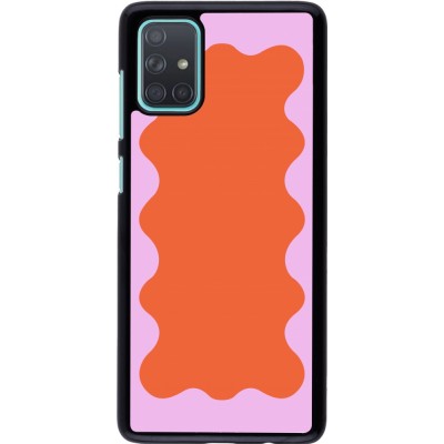 Coque Samsung Galaxy A71 - Wavy Rectangle Orange Pink