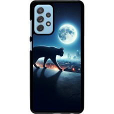 Coque Samsung Galaxy A72 - Chat noir sous la pleine lune