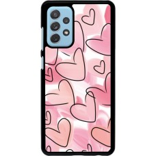 Samsung Galaxy A72 Case Hülle - Easter 2023 pink hearts