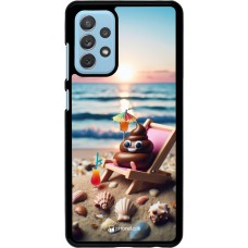 Coque Samsung Galaxy A72 - Emoji caca sur chaise longue