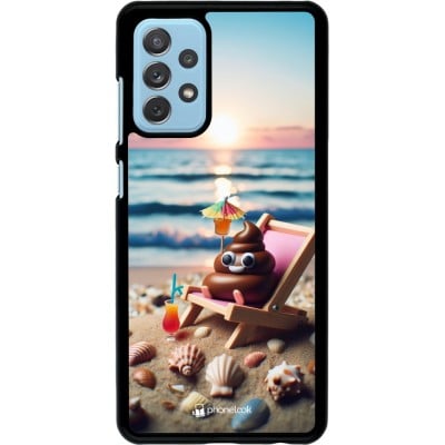 Coque Samsung Galaxy A72 - Emoji caca sur chaise longue