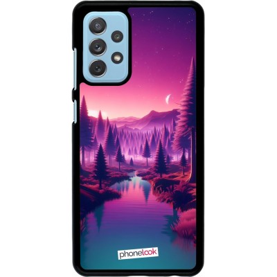 Coque Samsung Galaxy A72 - Paysage Violet-Rose