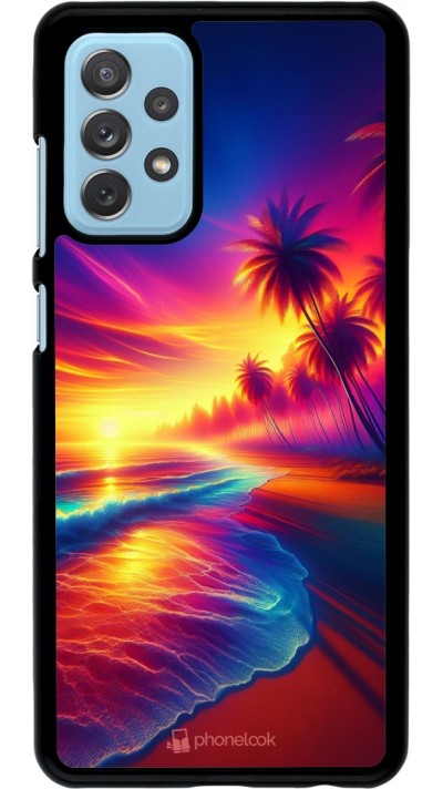 Coque Samsung Galaxy A72 - Plage coucher soleil flashy