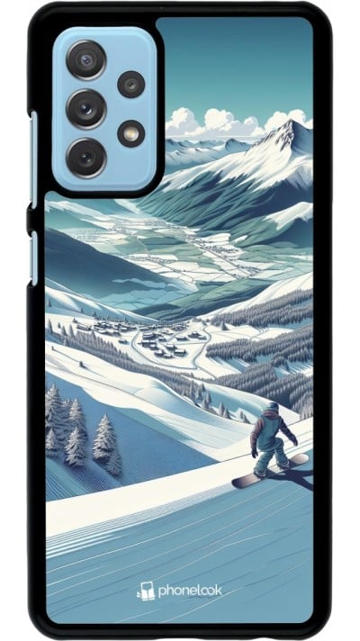 Coque Samsung Galaxy A72 - Snowboarder Montagne