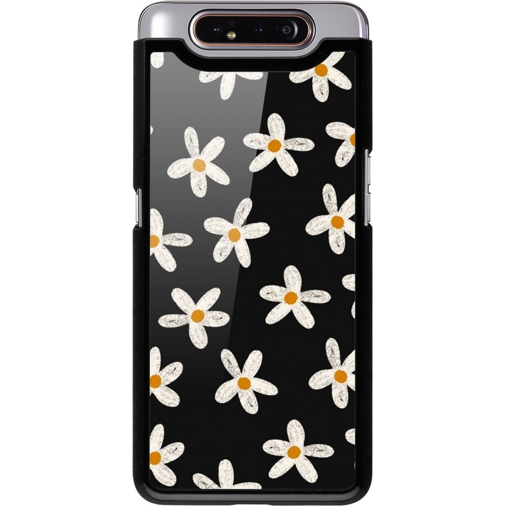 Coque Samsung Galaxy A80 - Easter 2024 white on black flower