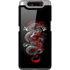 Coque Samsung Galaxy A80 - Japanese style Dragon Tattoo Red Black