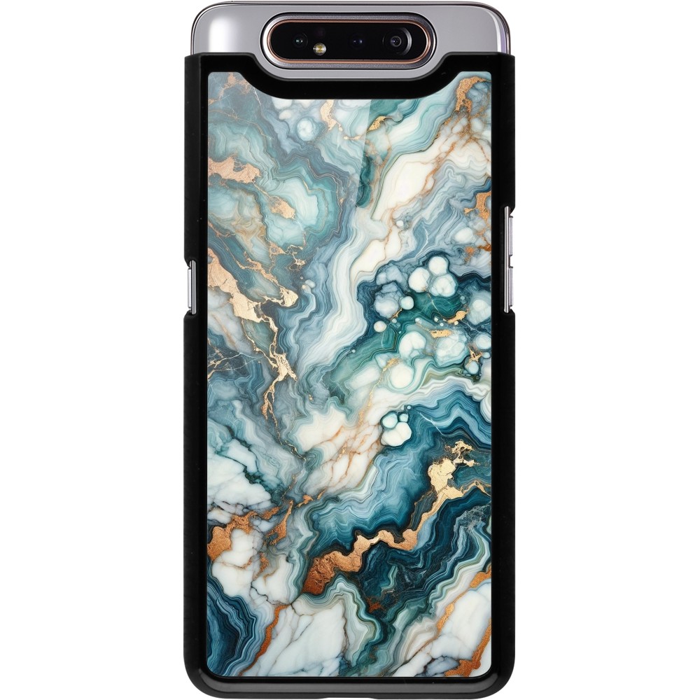 Coque Samsung Galaxy A80 - Marbre Vert Bleu Doré