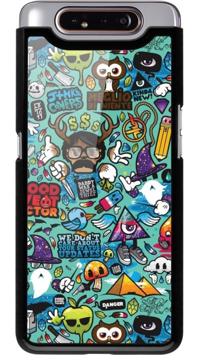 Coque Samsung Galaxy A80 - Mixed Cartoons Turquoise