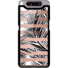 Coque Samsung Galaxy A80 - Palm trees gold stripes