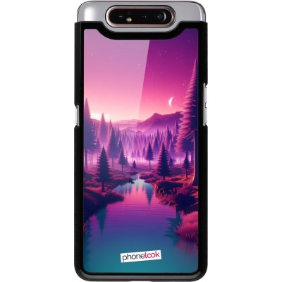 Coque Samsung Galaxy A80 - Paysage Violet-Rose