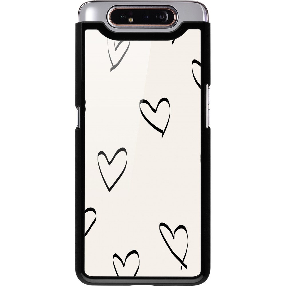 Coque Samsung Galaxy A80 - Valentine 2023 minimalist hearts