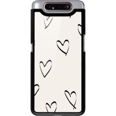 Coque Samsung Galaxy A80 - Valentine 2023 minimalist hearts