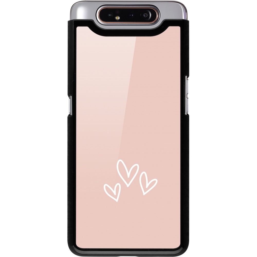 Coque Samsung Galaxy A80 - Valentine 2023 three minimalist hearts