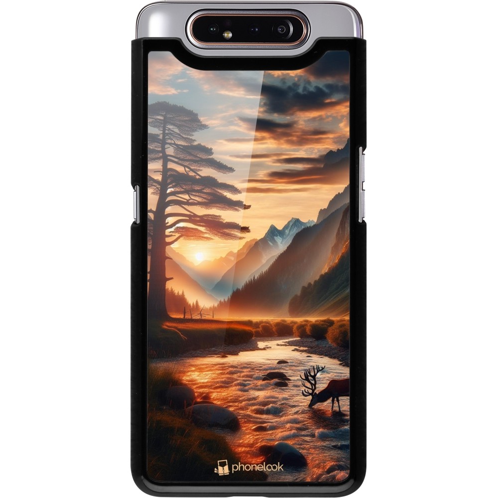 Coque Samsung Galaxy A80 - Valley Sunset Deer Tree