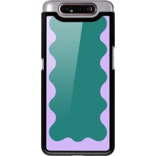 Coque Samsung Galaxy A80 - Wavy Rectangle Green Purple