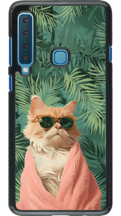 Coque Samsung Galaxy A9 - Cat Summer Palms