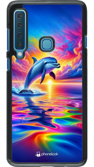 Coque Samsung Galaxy A9 - Dauphin arc-en-ciel heureux