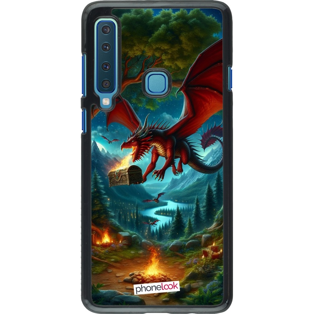 Coque Samsung Galaxy A9 - Dragon Volant Forêt Trésor