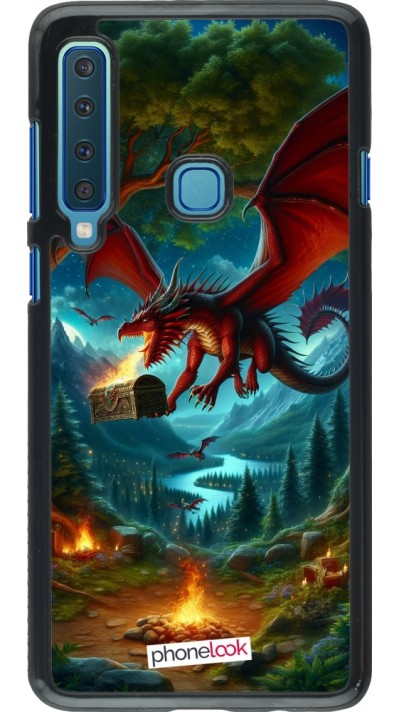 Coque Samsung Galaxy A9 - Dragon Volant Forêt Trésor