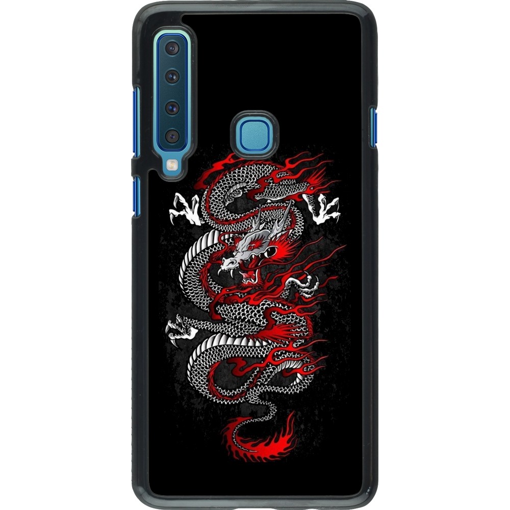 Coque Samsung Galaxy A9 - Japanese style Dragon Tattoo Red Black