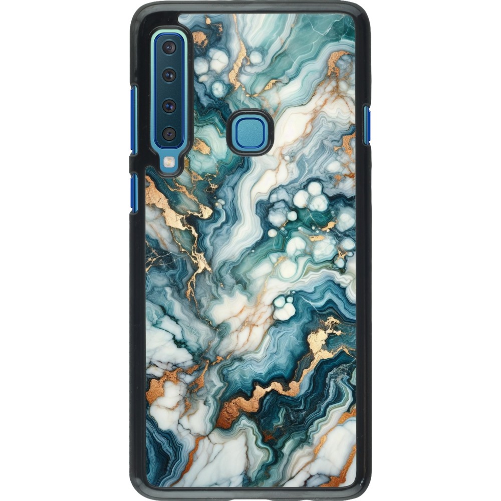 Coque Samsung Galaxy A9 - Marbre Vert Bleu Doré