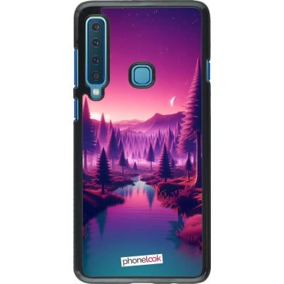 Coque Samsung Galaxy A9 - Paysage Violet-Rose