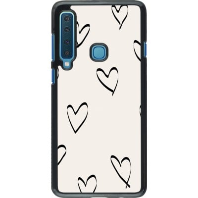 Coque Samsung Galaxy A9 - Valentine 2023 minimalist hearts