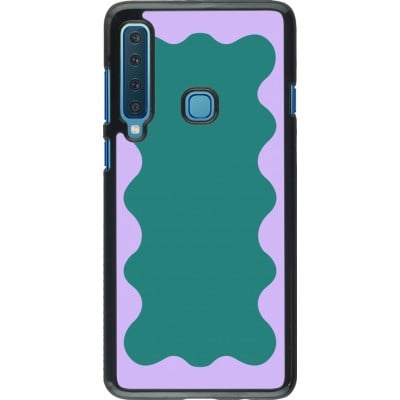 Coque Samsung Galaxy A9 - Wavy Rectangle Green Purple