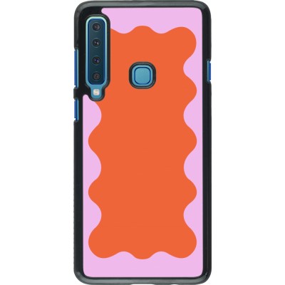 Coque Samsung Galaxy A9 - Wavy Rectangle Orange Pink