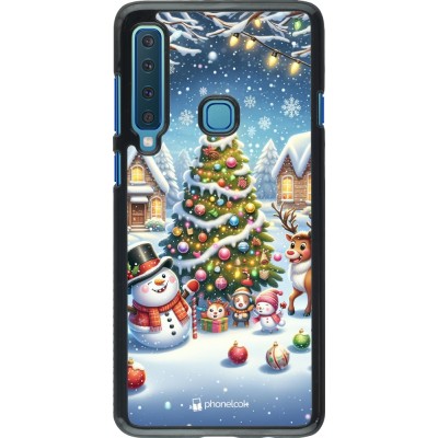 Coque Samsung Galaxy A9 - Noël 2023 bonhomme de neige et sapin